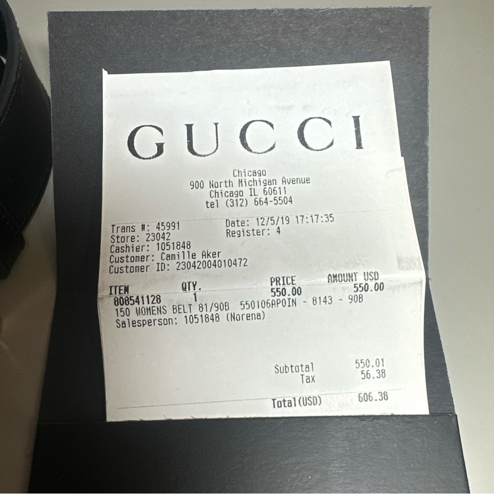 Gorgeous Gucci Black Leather Belt with Iridescent Crystal Buckle. - Picture 8 of 11